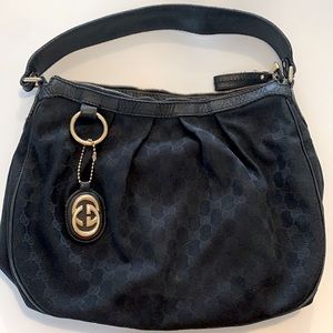 Gucci black canvas Sukey Hobo Bag